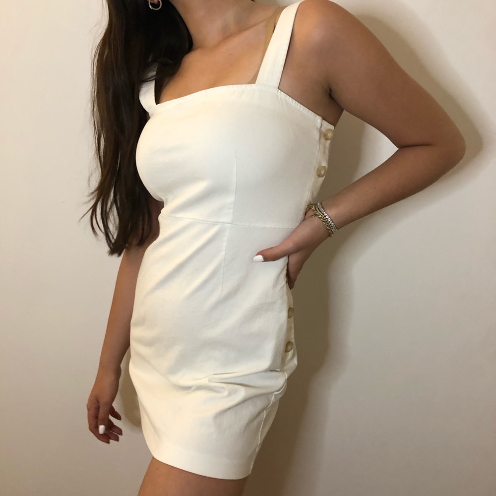 Forever 21 White Side Button Down Summer Dress